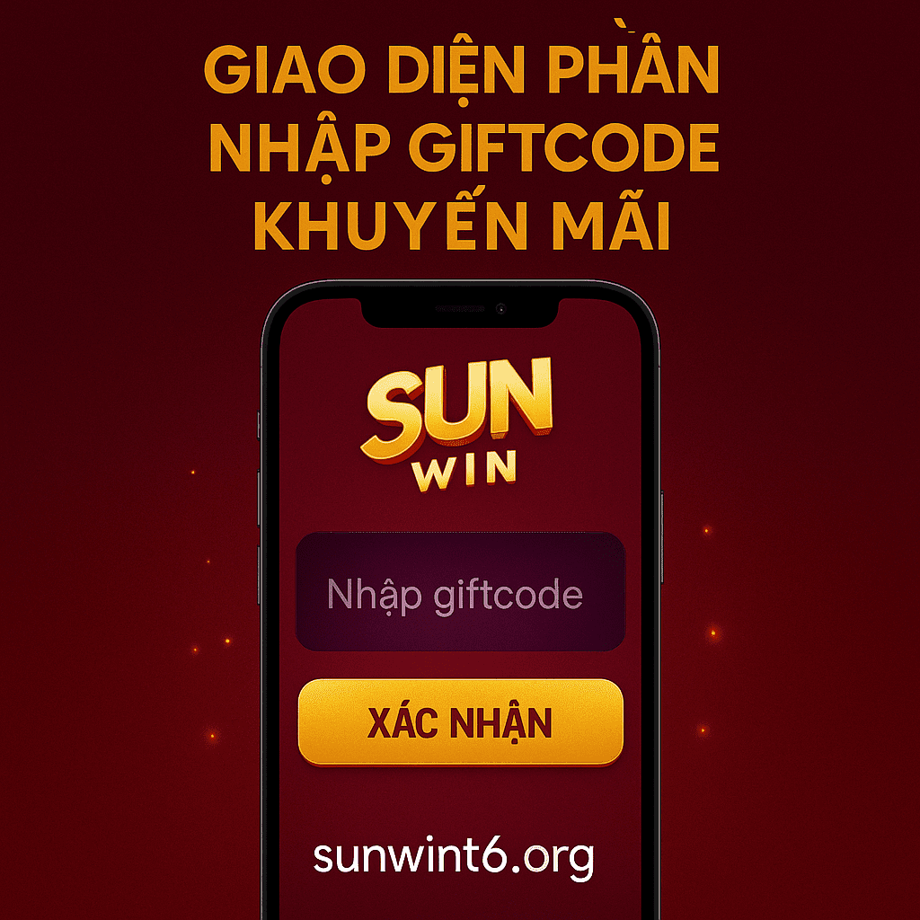 Giao diện phần nhập giftcode khuyến mãi trên Sunwin App Giao diện phần nhập giftcode khuyến mãi trên Sunwin App
