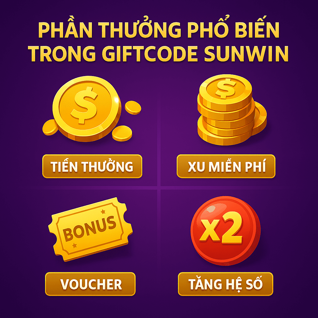 Phần thưởng phổ biến trong giftcode Sunwin Phần thưởng phổ biến trong giftcode Sunwin