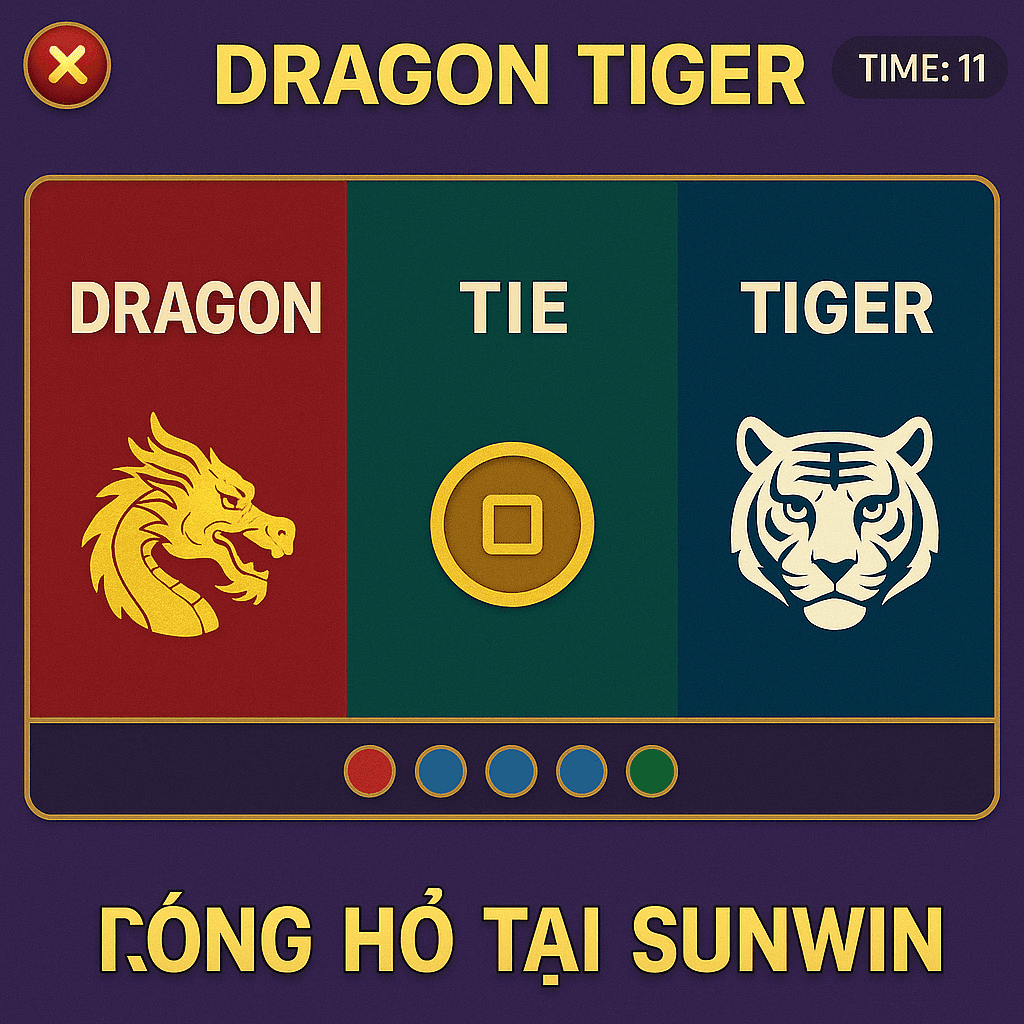 Ví dụ giao diện chơi Rồng Hổ – đơn giản chỉ chọn Rồng, Hổ hoặc Hòa Ví dụ giao diện chơi Rồng Hổ – đơn giản chỉ chọn Rồng, Hổ hoặc Hòa